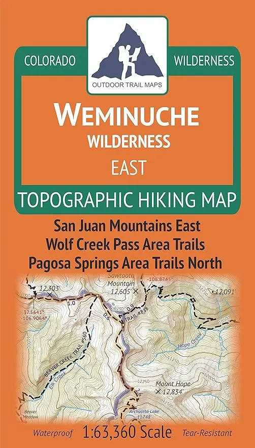 Outdoor Trail Maps Weminuche Wilderness East - Colorado Topographic Hiking Map (2019)