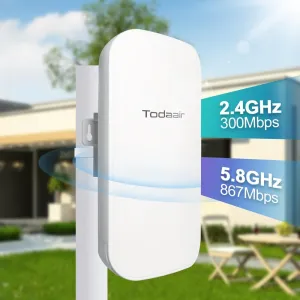Outdoor WiFi Extender | WiFi Booster | Repeater&AP Mode | Up to 1200Mbps Dual Band WiFi Repeater | Covers Up to Least 3440 Sq. ft and 30 Devices