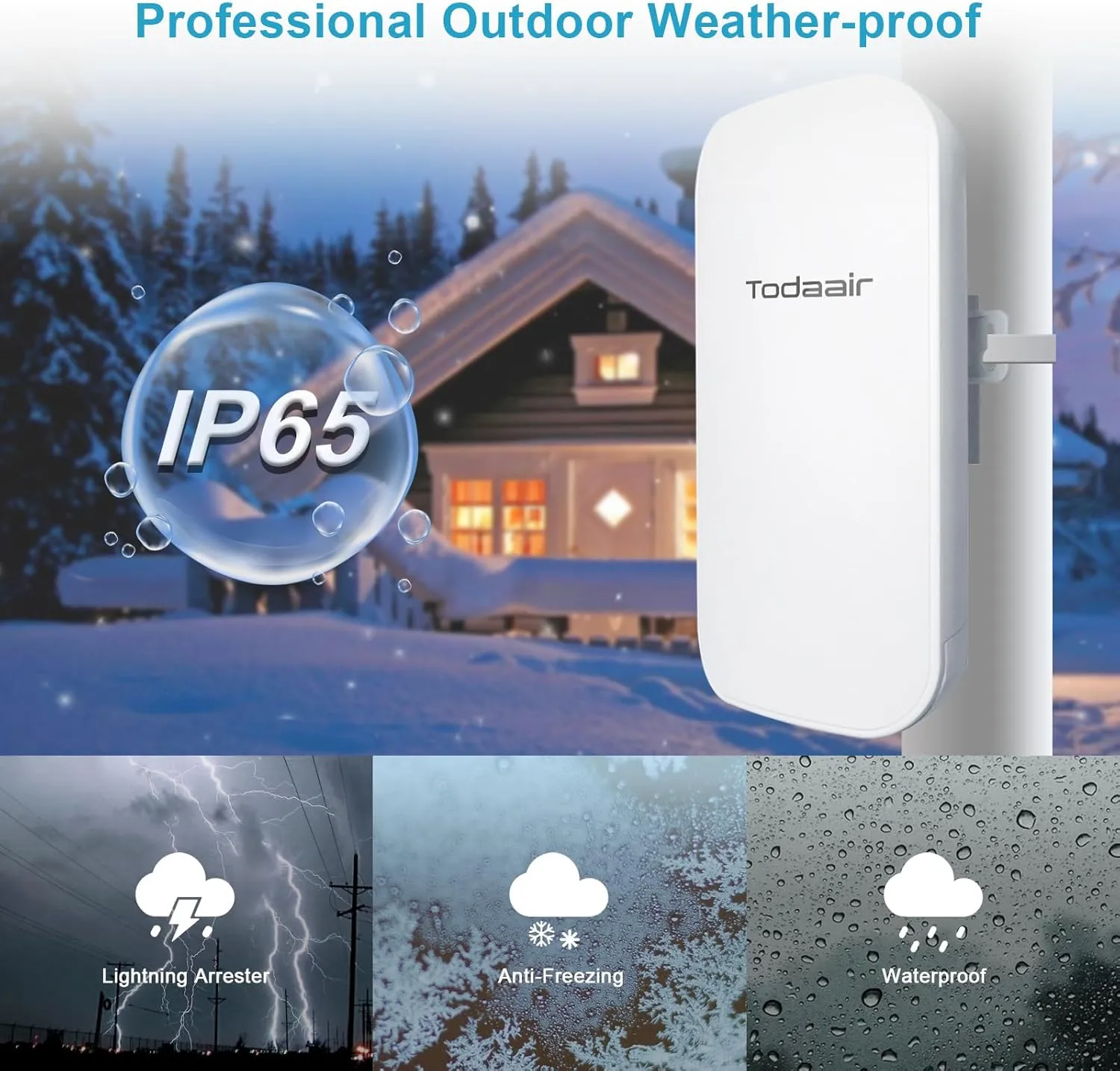 Outdoor WiFi Extender | WiFi Booster | Repeater&AP Mode | Up to 1200Mbps Dual Band WiFi Repeater | Covers Up to Least 3440 Sq. ft and 30 Devices