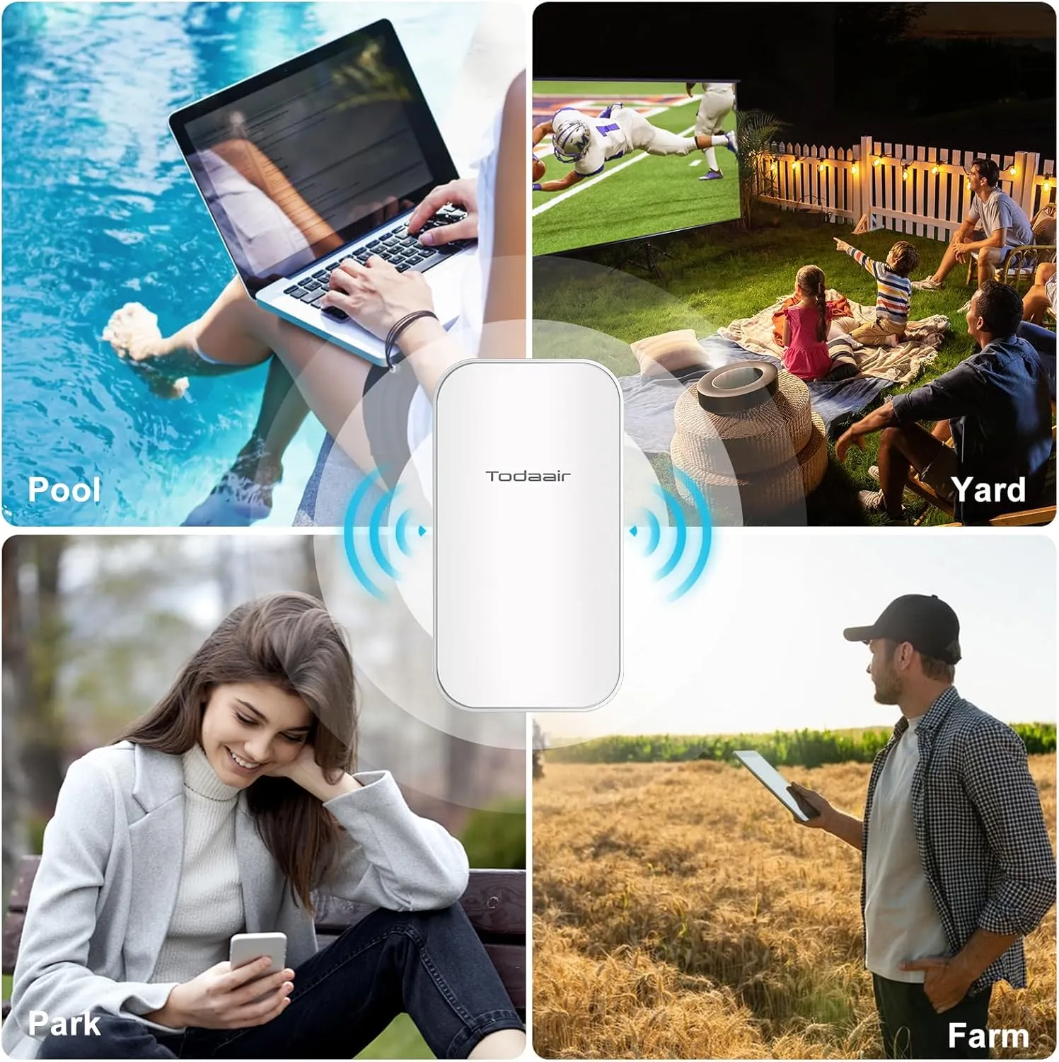 Outdoor WiFi Extender | WiFi Booster | Repeater&AP Mode | Up to 1200Mbps Dual Band WiFi Repeater | Covers Up to Least 3440 Sq. ft and 30 Devices