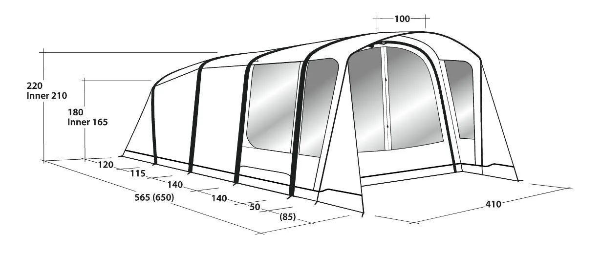 Outwell Avondale 6PA, 6 Person Air Tent - Green and Grey (OUT0078)