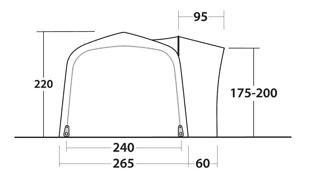 Outwell Crossville 250SA Drive-Away Campervan Awning 2024 in Grey
