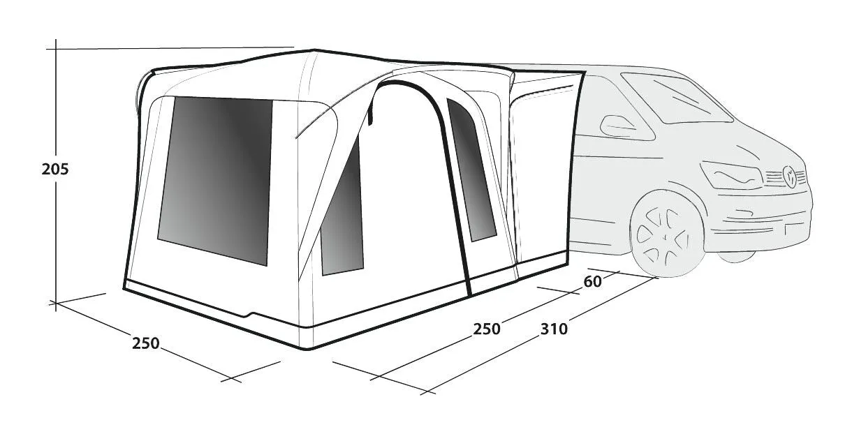 Outwell Daytona Air Driveaway Awning 2025 - Grey (A207439)