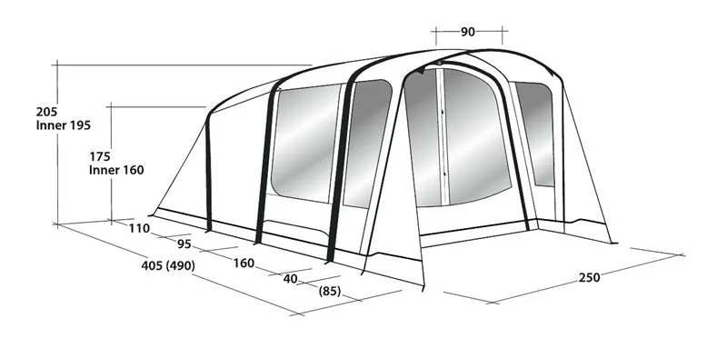 Outwell Elmdale 3PA Air Tent 2024 3 Person in Green