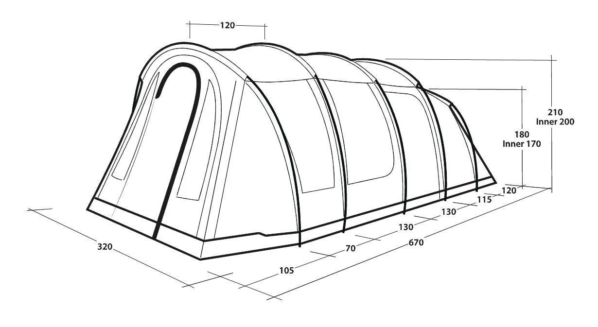 Outwell Phoenix 5 Pole Tent Green 5 Person