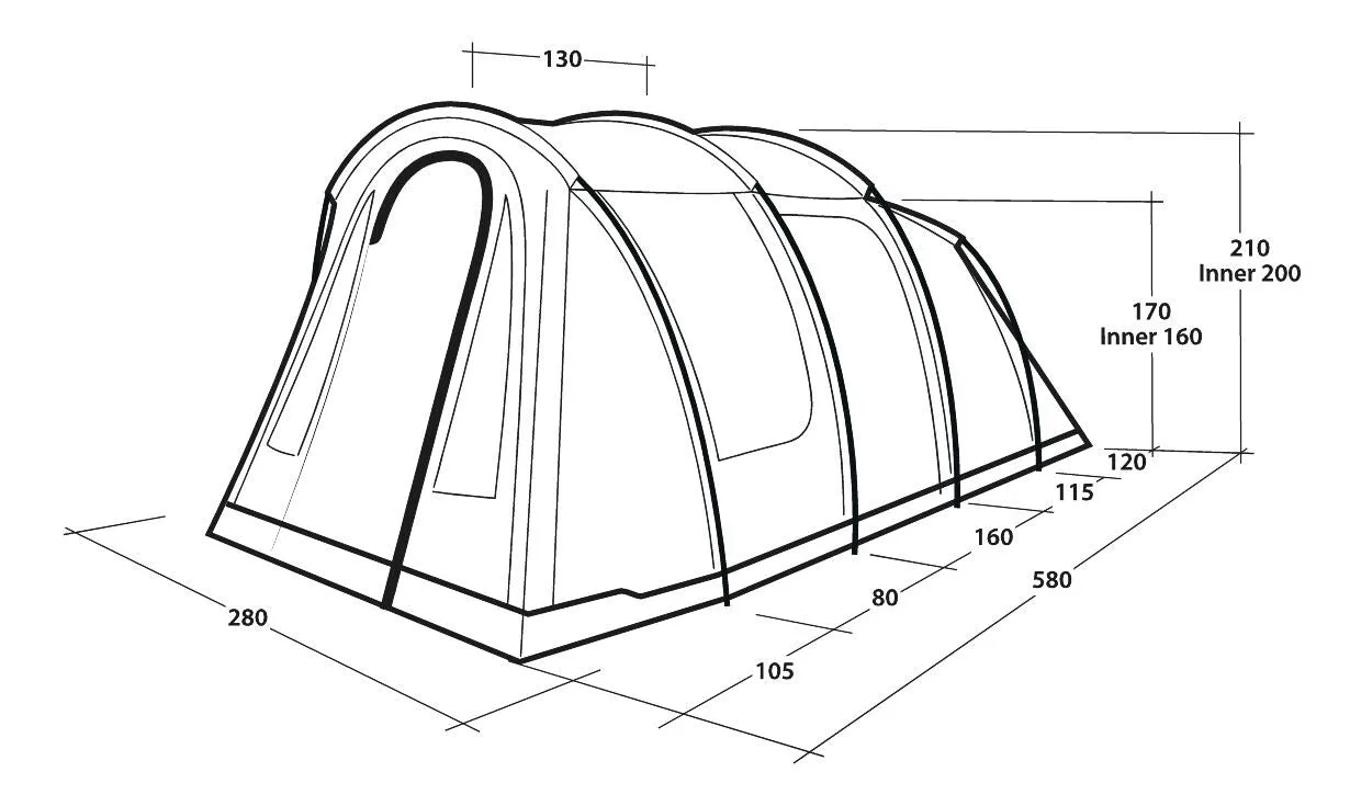 Outwell Rockwell 4 Pole Tent Blue 4 Person