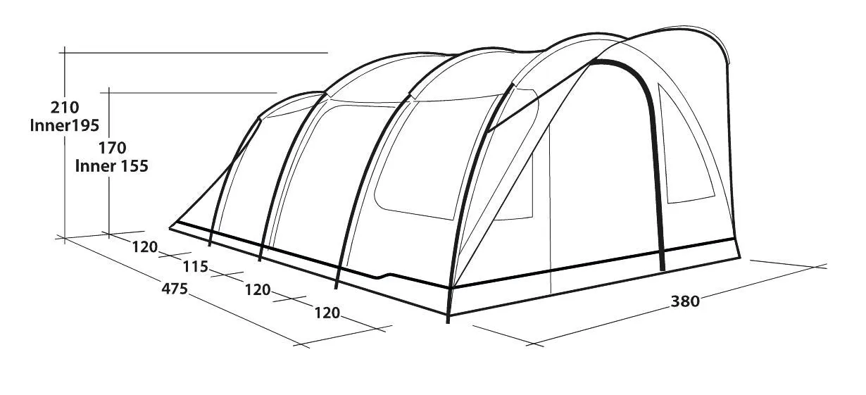 Outwell Sky 6 Pole Blue 6 Person Tent