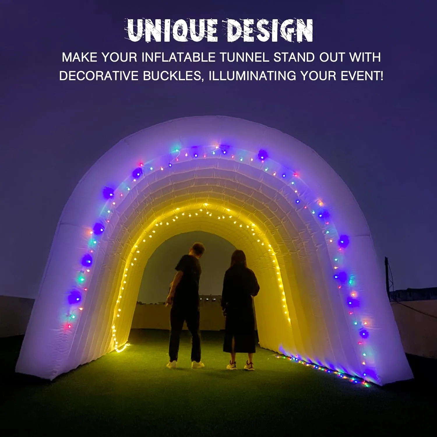 OZIS 16FT Inflatable Tunnel Entrance Sports with Installed Blower Inflatable Football Tunnel Tent Inflatable Entryway for Business Advertising Event Exhibition Promotion(Black,16x10x10ft)