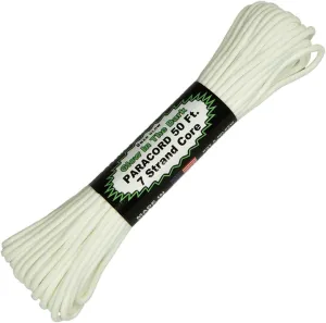 Paracord Planet Glow in The Dark 550lb Paracord – 7 Strand Luminous Parachute Cord for Nighttime Outdoor Utility – 50 ft