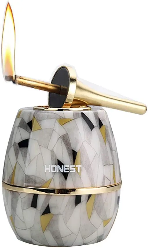 Permanent Match, Ten Thousand Match Lighter, Forever Fire Starter - Matchstick Kerosene Refillable Electronic Lighter, Great Gift for Father, Husband, Boyfriend - No Oil (Marbling)
