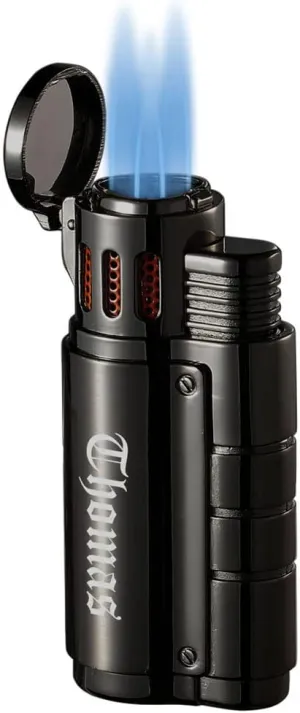 Personalized Visol Champ Butane Torch Lighter Triple Flame Refillable Gas, Windproof Adjustable Flame Lighter with Free Engraving (Shipped Without Butane)