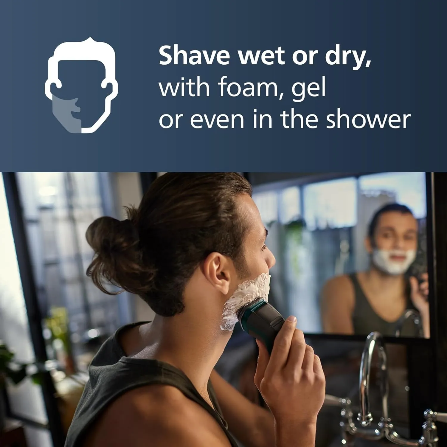 Philips Norelco Shaver 2600 Series, Wet and Dry Electric Shaver, Pop-up Trimmer, P-Cap, Travel Pouch, Dark Forest Green, Model X3052/91