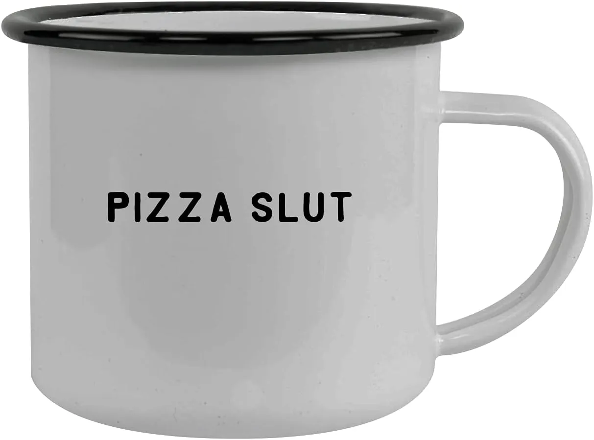 Pizza Slut - 12oz Camping Mug Stainless Steel, Black