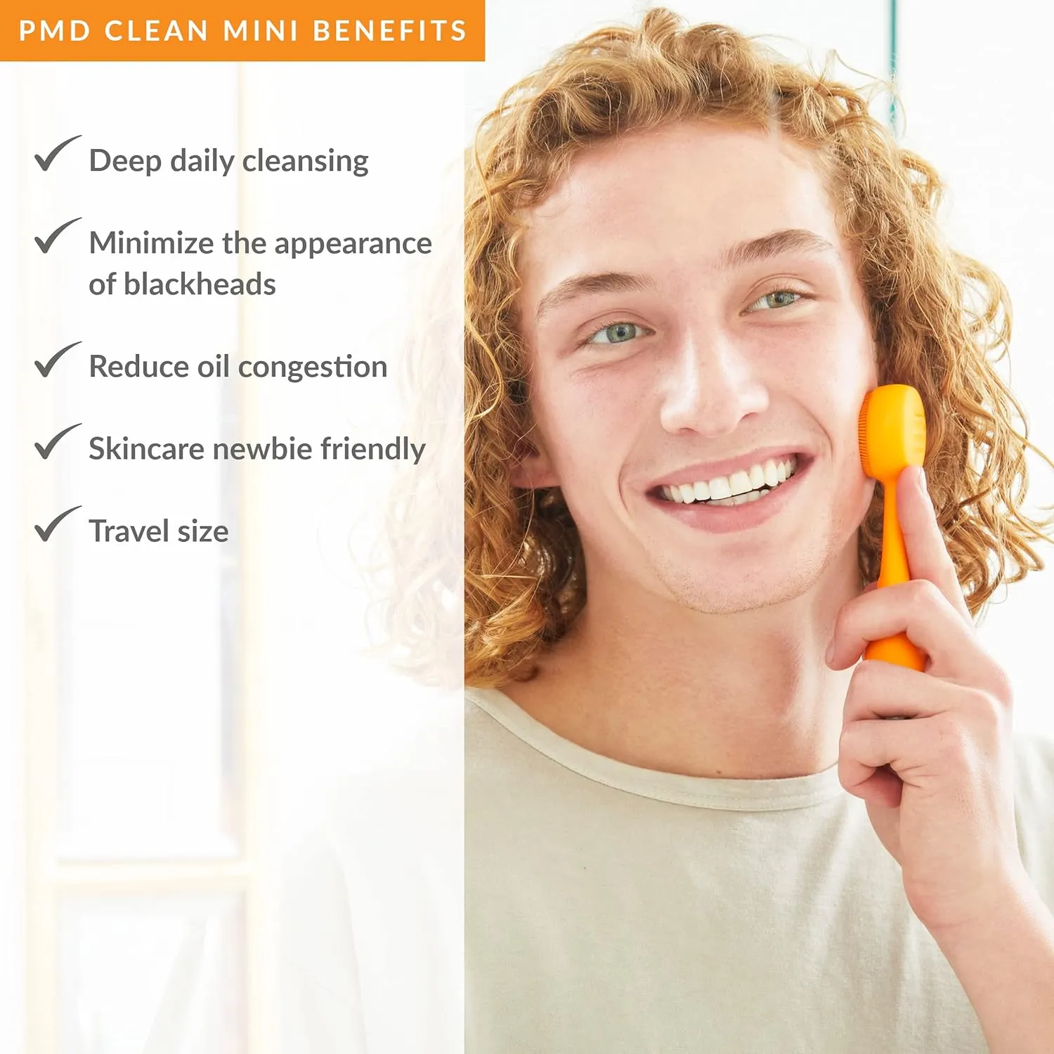 PMD Clean Mini - Smart Facial Cleansing Device with Silicone Brush & Anti-Aging Massager - Waterproof - SonicGlow Vibration Technology - Clear Pores and Blackheads - Lift, Firm, and Tone Skin