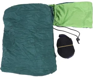Portable Camping Travel Single Hammock Strong Long Lasting Nylon Hammock with Tree Strap for Relaxing Outdoor Activities (Fruit Green and Dark Green 230 * 90 with Double Ring)