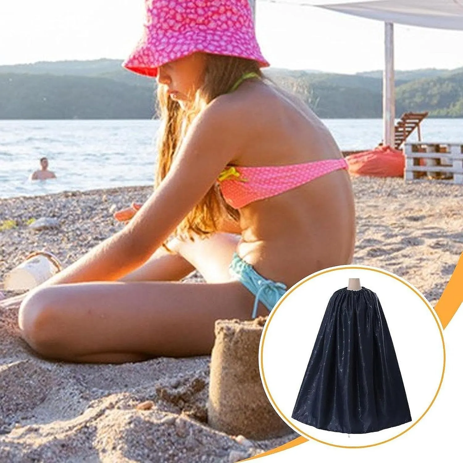 Portable Changing Room Changing Tent Toilet Stall Privacy Shelter Cover for Tailgate Boating Outdoor Camping Pool, 140cm