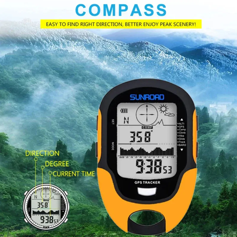 Portable Digital Altimeter Barometer Compass GPS Locator - Essential for Outdoor Camping, Hiking, Fishing, and Climbing