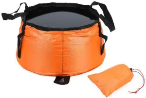 Portable Folding Outdoor Wash Basin for Travel, Camping, Hotel, and Home Use with Storage Bag(Orange)
