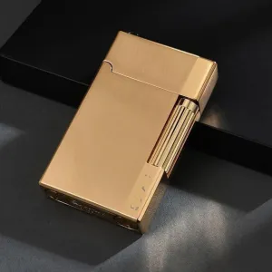 Portable Grinding Wheel Side Sliding Ignition Pure Copper Metal Drawing Lighter Refillable Kerosene Suitable for Indoor and Outdoor Candle Cigar(#f57ef3)