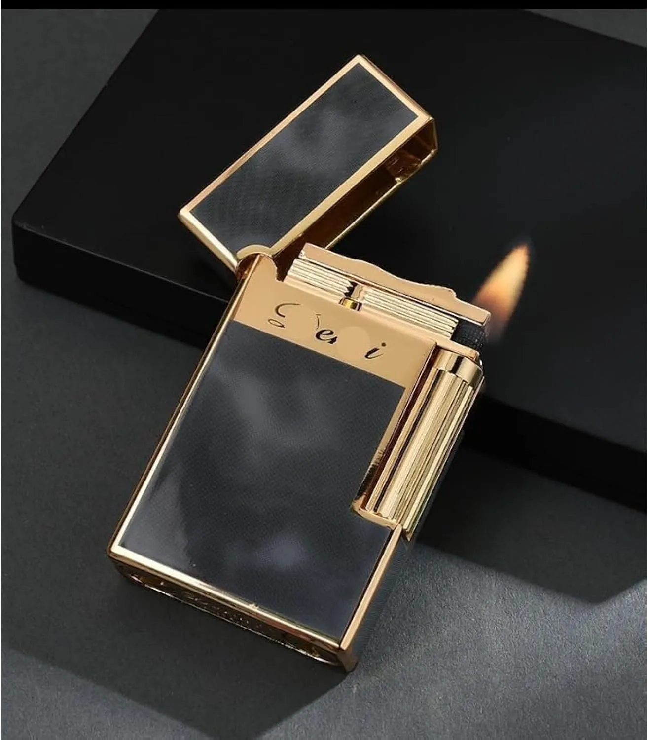 Portable Grinding Wheel Side Sliding Ignition Pure Copper Metal Drawing Lighter Refillable Kerosene Suitable for Indoor and Outdoor Candle Cigar(#f57ef3)