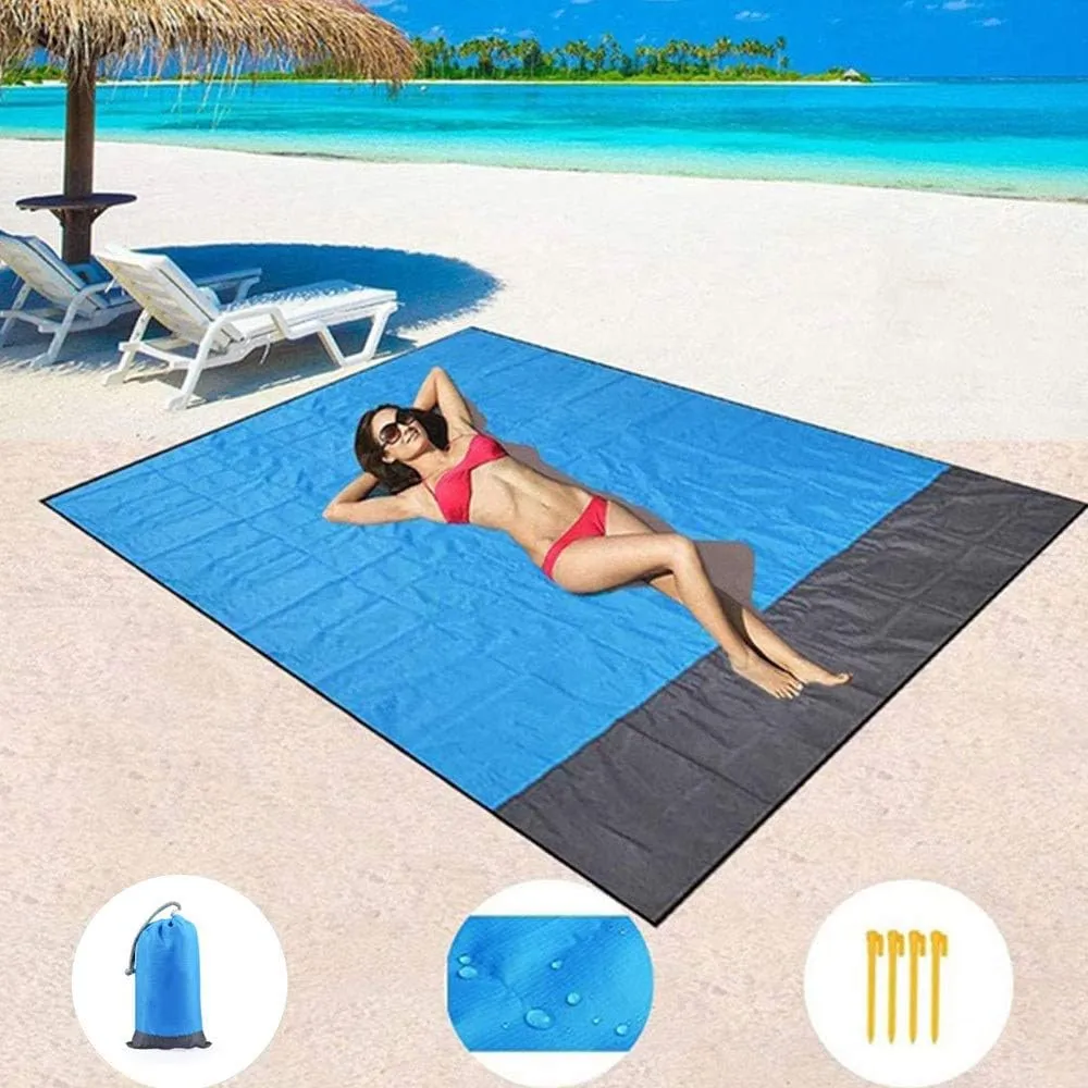 Portable Picnic Beach Mat Pocket Blanket Waterproof Beach Mat Blanket Ground Mat Mattress Outdoor Picnic Camping Tent Mat
