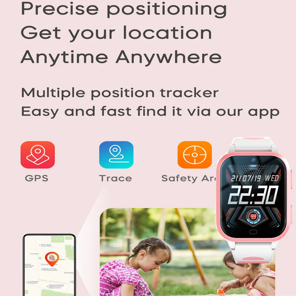Premium 4G Kids Smartwatch – Video Call, GPS Tracking, IP67 Waterproof, 8GB ROM, Health Monitoring, Wi-Fi, Voice & Video Calls, Android Compatibility