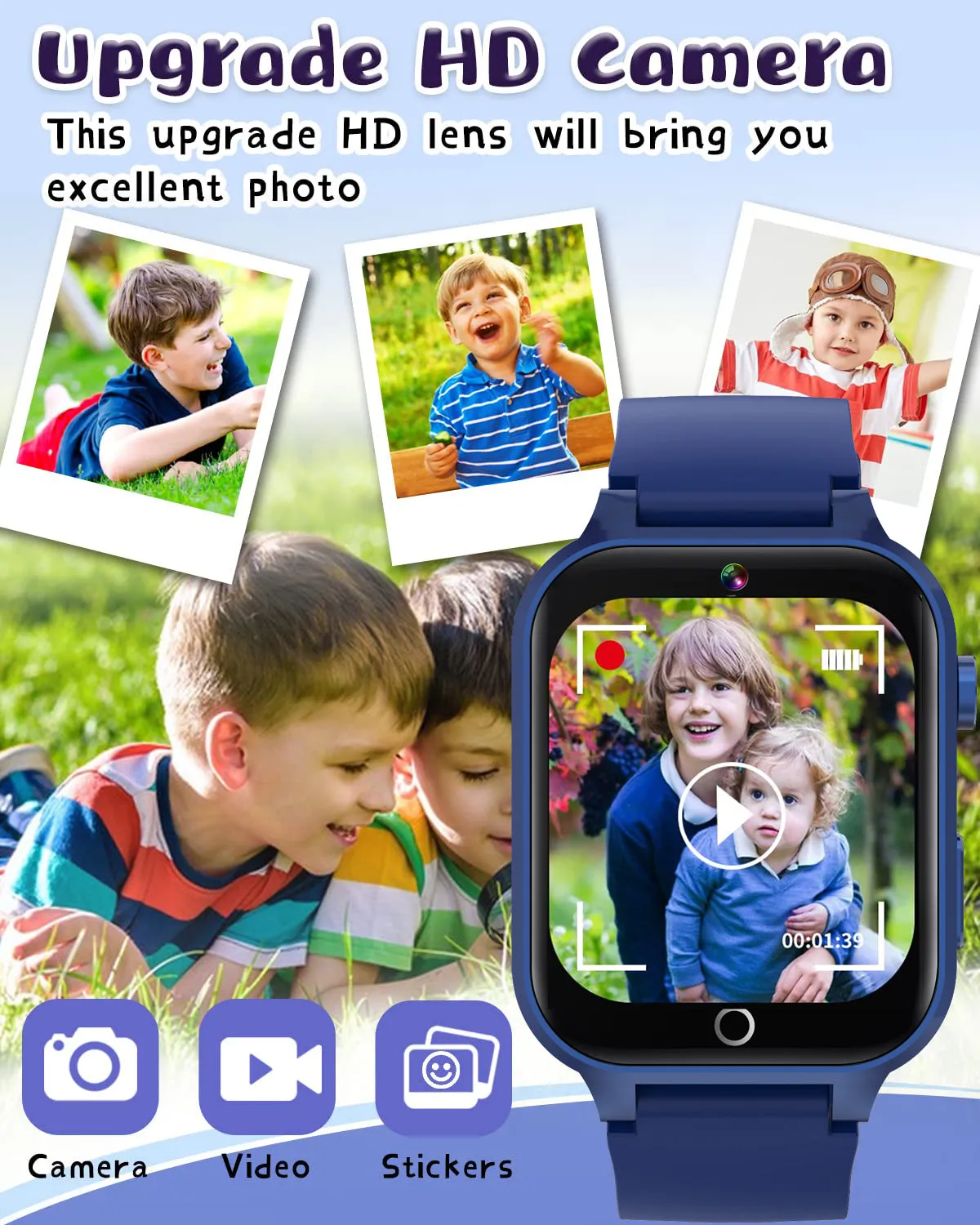 Premium 4G Kids Smartwatch – Video Call, GPS Tracking, IP67 Waterproof, 8GB ROM, Health Monitoring, Wi-Fi, Voice & Video Calls, Android Compatibility