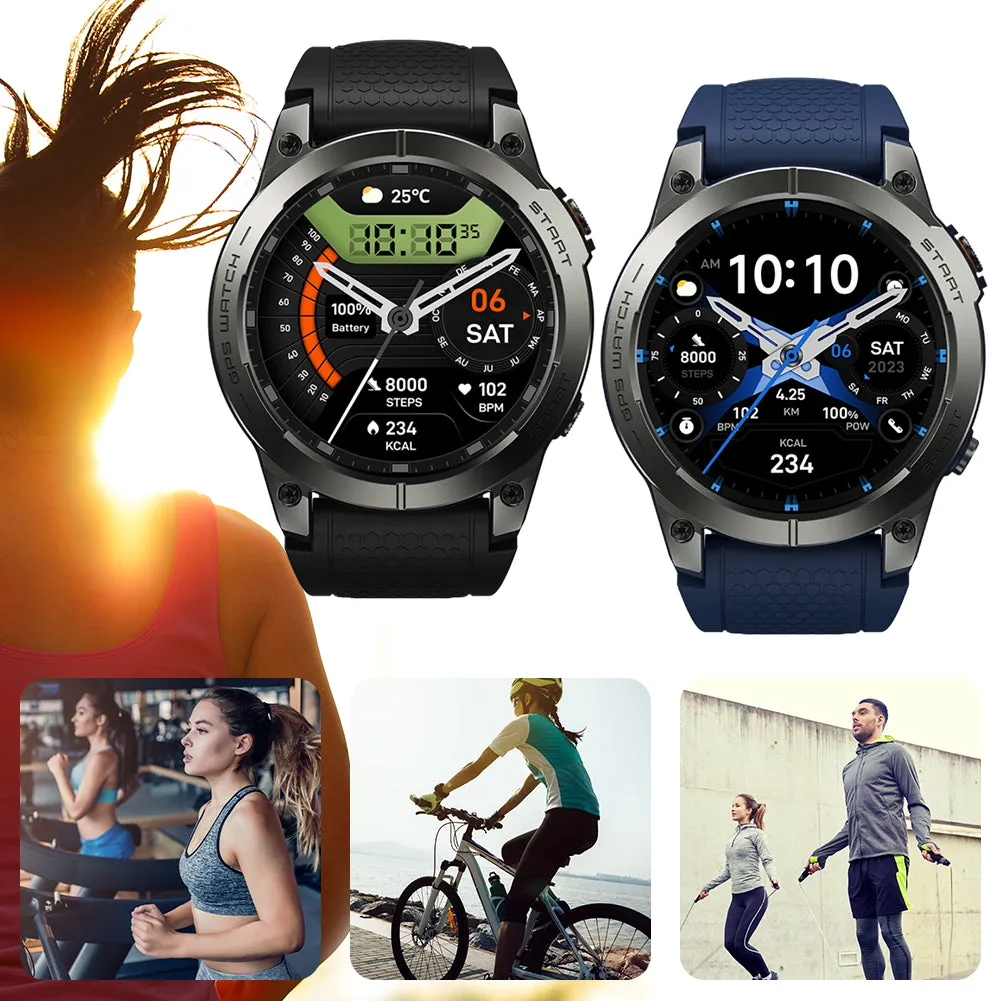 Premium GPS Sports Smartwatch for Men - 1.43” AMOLED, Built-in GPS, 100  Sports Modes, Health Tracking, 18-Day Battery, Waterproof, Bluetooth Calls