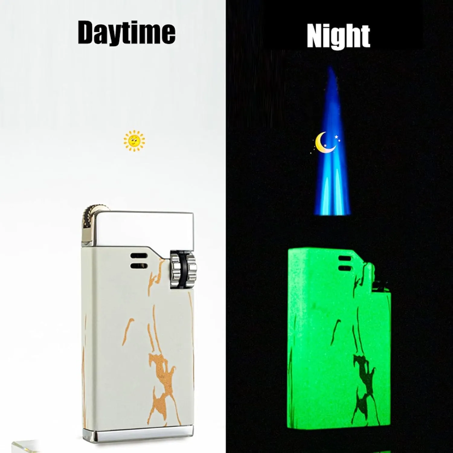 Premium Quality Multifunctional Lighter, 2024 Torch Lighter, Small Portable Butane Refillable Reusable Candle Flint Lighter (Gas Not Included)(Blue)