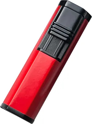Prestige Import Group Apex Dual Angled Torch Lighter with Fold-Out Punch Cutter - Color: Red/Black