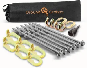 Pro Camping Kit | Stakes (6), Pigtail Hooks (2), Hex Driver (1), Fangs (6), Medium Drawstring Bag (1)