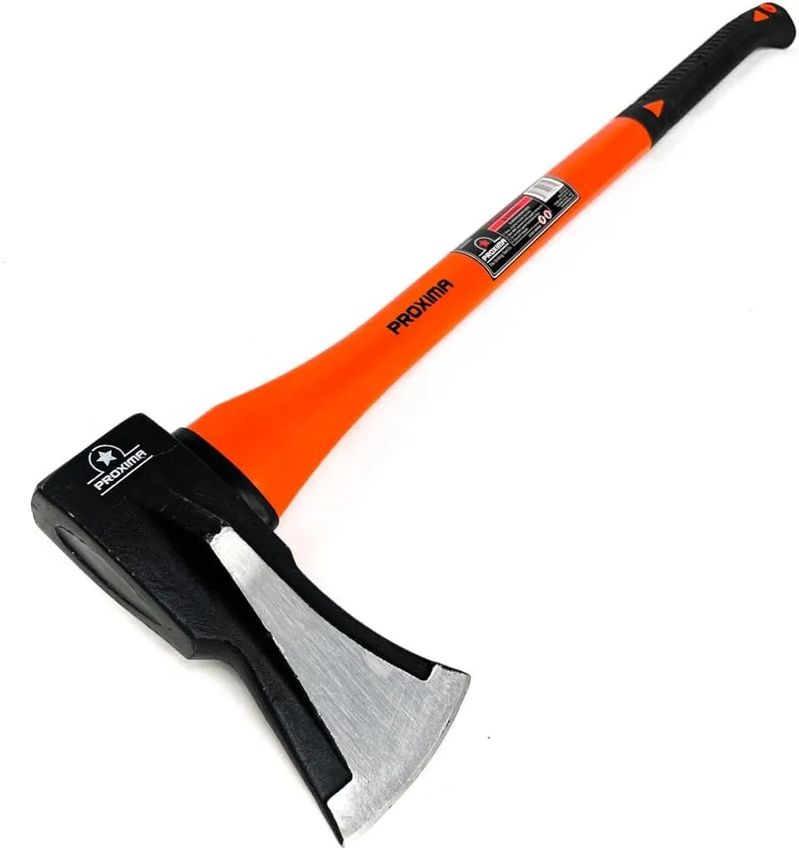 Proxima 4.5 lbs Wood Log Splitter Axe with 33 inches Anti-Slip Handle, Heavy Duty 3-3/4 inches High Carbon Steel Curved Blade 1005982823