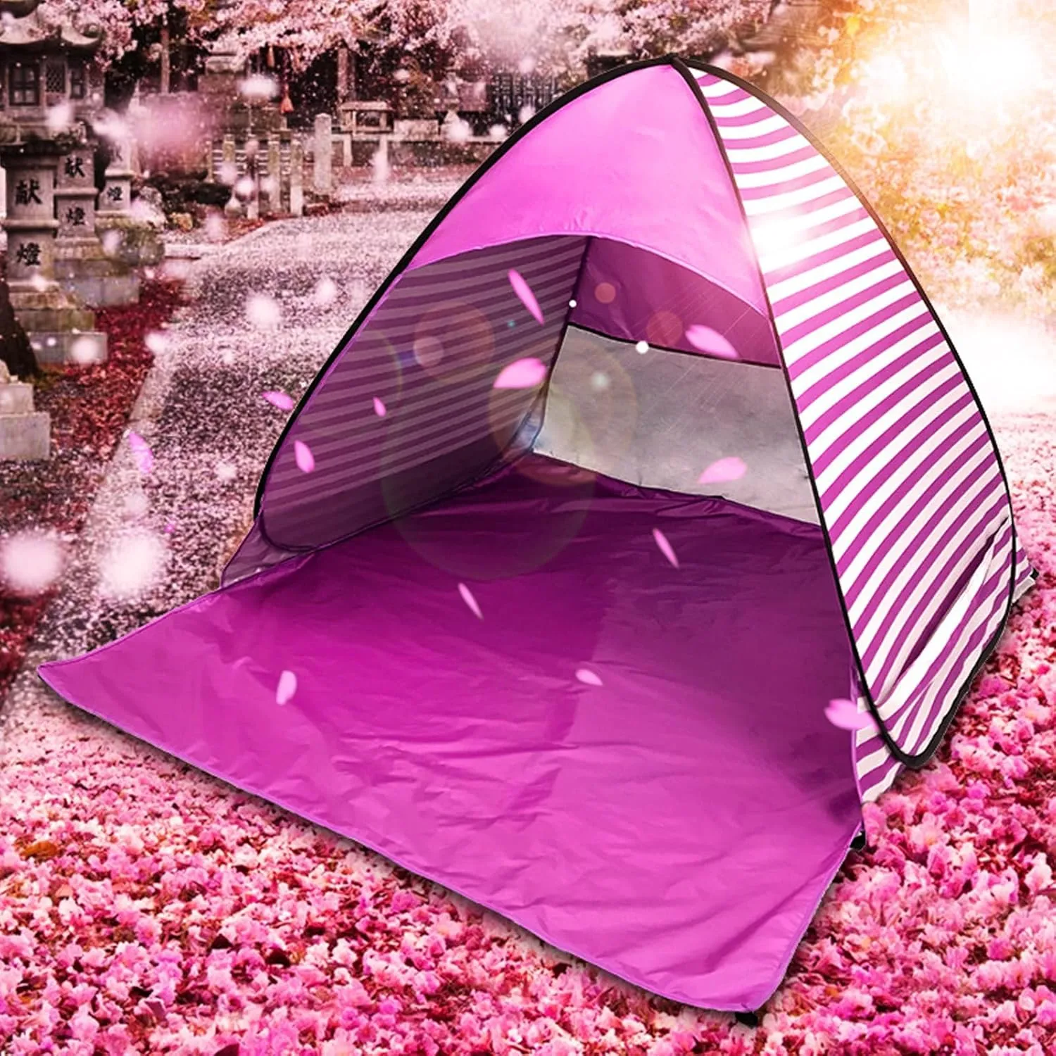 QINGFAN Outdoor Automatic Quick Open Camping Tent Outdoor Quick Setup Tent with Carring Bag Enduring 2-3 Persons Beach Tent