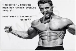 QNBHYAA Muscle Man Greg Plitt Mr. Health Poster Retro Famous Actor Quotes Poster (2) Canvas Painting Wall Art Poster for Bedroom Living Room Decor 24x16inch(60x40cm)