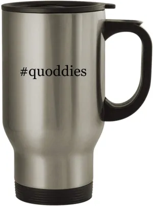 #quoddies - 14oz Stainless Steel Travel Mug, Silver