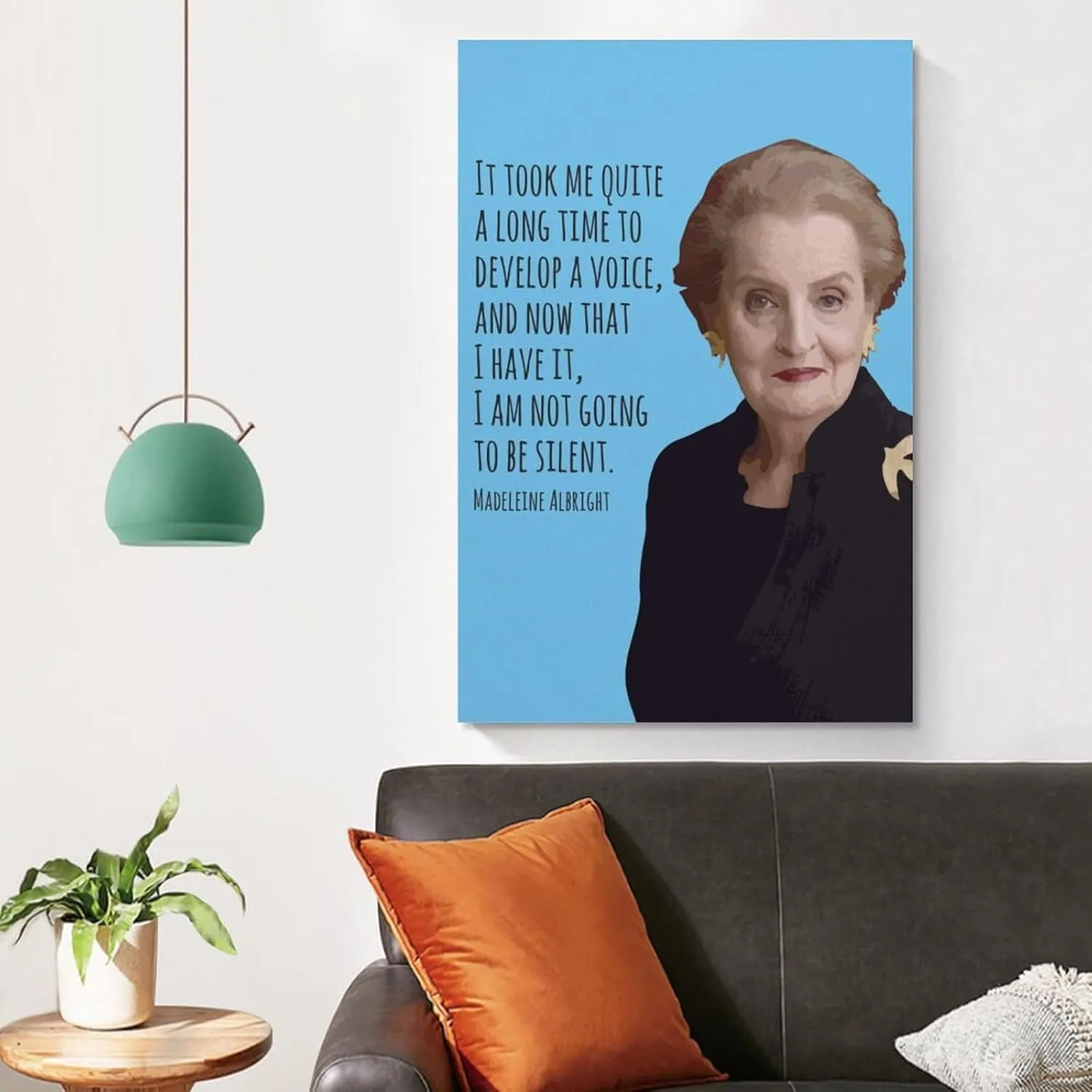 Quote I Am Not Going to Be Silent By Madeleine Albright Poster Canvas Wall Art Posters For Room Aesthetic And DecorCanvas Painting Wall Art Poster for Bedroom Living Room Decor12x18inch(30x45cm)