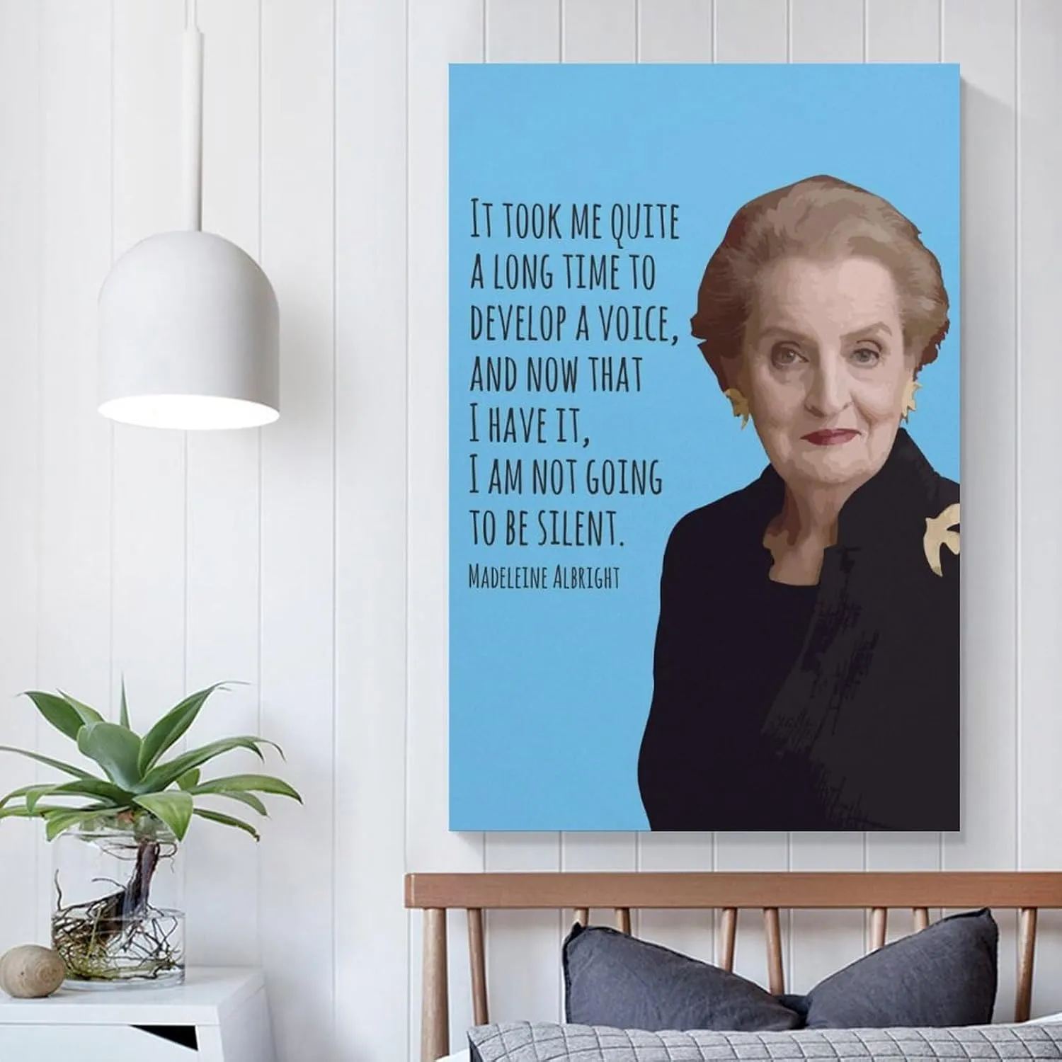 Quote I Am Not Going to Be Silent By Madeleine Albright Poster Canvas Wall Art Posters For Room Aesthetic And DecorCanvas Painting Wall Art Poster for Bedroom Living Room Decor12x18inch(30x45cm)