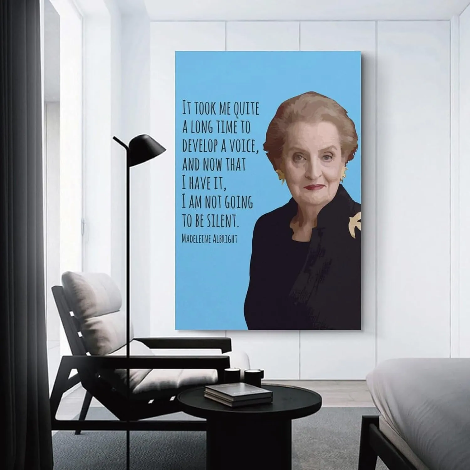 Quote I Am Not Going to Be Silent By Madeleine Albright Poster Canvas Wall Art Posters For Room Aesthetic And DecorCanvas Painting Wall Art Poster for Bedroom Living Room Decor12x18inch(30x45cm)
