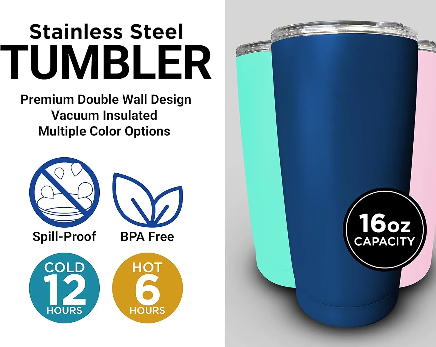 R and R Imports Covington Virginia Souvenir 16 Oz Insulated Stainless Steel Tumbler White