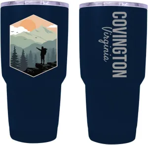 R and R Imports Covington Virginia Souvenir 24 Oz Insulated Stainless Steel Tumbler Navy