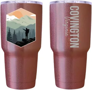 R and R Imports Covington Virginia Souvenir 24 Oz Insulated Stainless Steel Tumbler Rose Gold