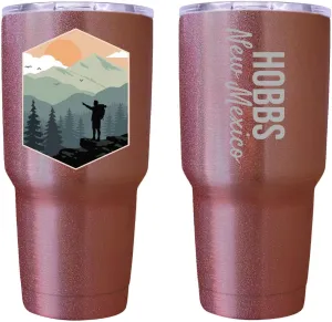 R and R Imports Hobbs New Mexico Souvenir 24 Oz Insulated Stainless Steel Tumbler Rose Gold