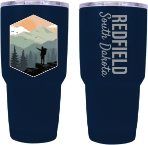 R and R Imports Redfield South Dakota Souvenir 24 Oz Insulated Stainless Steel Tumbler Navy