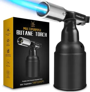 RAVS Butane Torch, Kitchen Torch Lighter with Adjustable Flame, Refillable Blow Torch for Cooking, Creme Brulee Torch with Safety Lock, Cooking Torch Gun for Desserts, Baking - Butane Gas Not Included