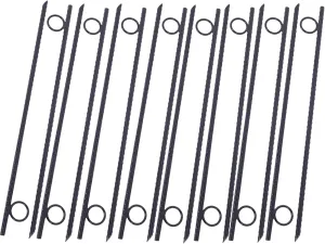 Rebar Stakes with Loop 16pcs, Durable Heavy Duty Steel for Canopies and Tents, 3/8" Diameter x 18" Length, Black