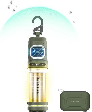 Rechargeable Tiny Mosquito Repeller 329°F Heating 30ft Protection Zone Ultra Mini with Camping Light Magnetic Design for Outdoor Camping Backpacking Patios(Repellent Pads Not Included)- Green