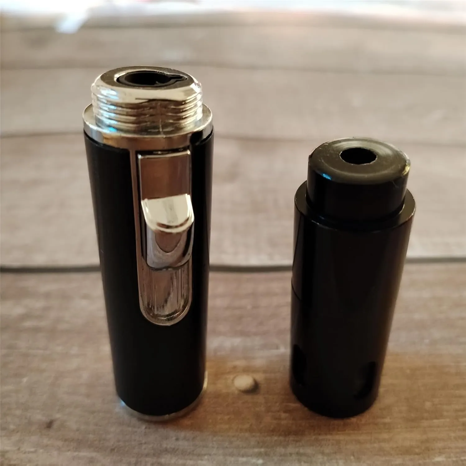 Refillable Lighters,Multifunctional Built-in Jet Flame Torch Lighter Kitchen Cooking,Black（2PCS）