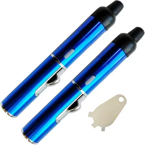 Refillable Portable Lighter, Jet Flame Torch Lighter Fame Kitchen Cooking,Blue（2PCS）