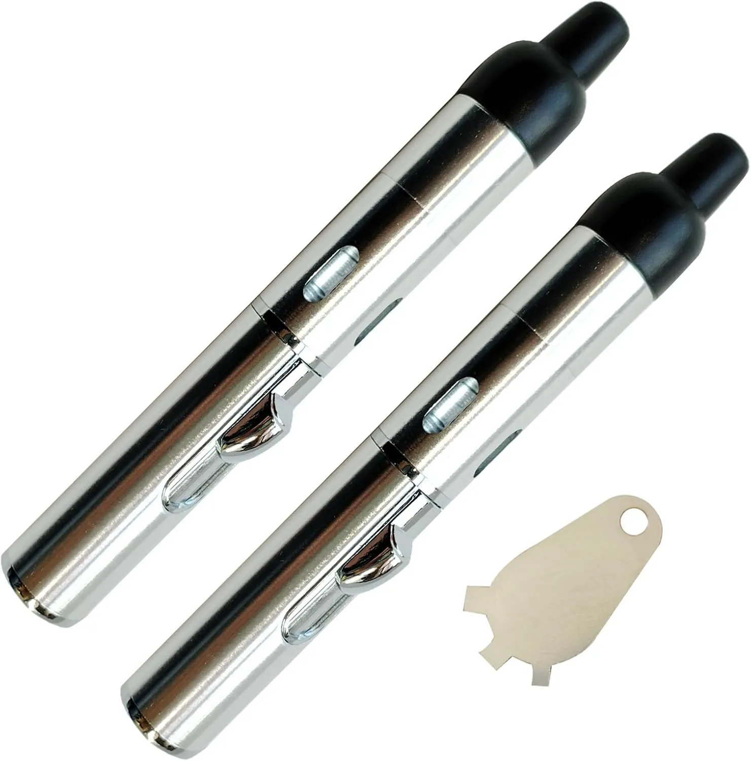Refillable Portable Lighter, Jet Flame Torch Lighter Fame Kitchen Cooking,Silver（2PCS）