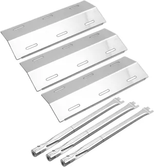Repair Kit Replacement for Ducane 3 Burner 3100, 3200, 3400, 30400040, DUCHD1, 30500048, 30500602, DUCHP1 Gas Grill Stainless Steel Grill Burner Tube, Heat Plate Tent Shield, 17"
